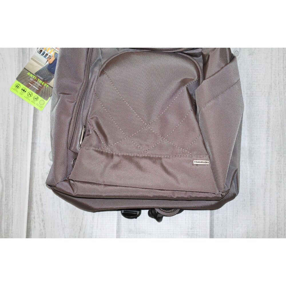 NEW Travelon Anti Theft Classic Backpack 5 Point Security Bag Travel Hazelnut - Picture 7 of 8